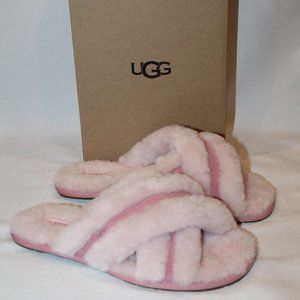 NIB‎ UGG WOMEN'S SCUFFITTA PINK SHEARLING SLIP ON SLIPPER SANDALS